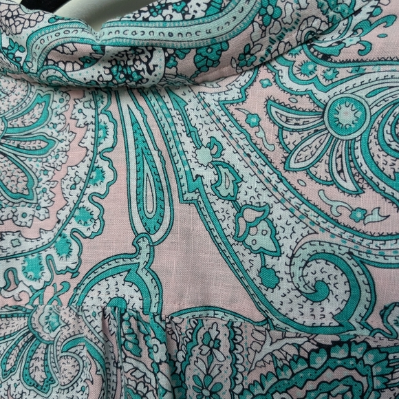 Charter Club Luxury 100% Linen Paisley Print Long Sleeve Button Up Sz M - Picture 10 of 15